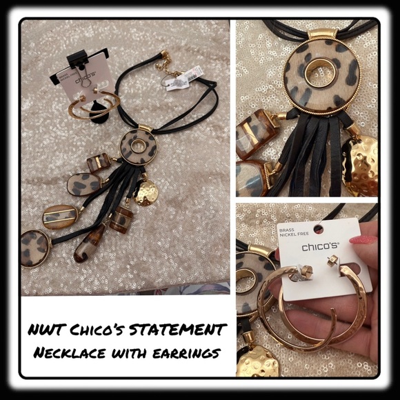 Chico's Jewelry - NWT Chico’s Animal STATEMENT Necklace and earrings